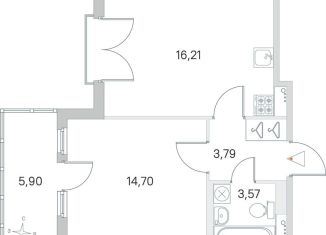 Продам 1-ком. квартиру, 40 м2, посёлок Стрельна, ЖК Любоград