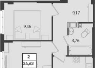 Продам 2-ком. квартиру, 47 м2, Мурино, ЖК Ромашки, улица Шоссе в Лаврики, 95