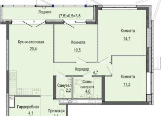 3-комнатная квартира на продажу, 75 м2, Ижевск