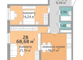 Продается двухкомнатная квартира, 68.7 м2, Екатеринбург, улица Краснолесья, 108/1, улица Краснолесья