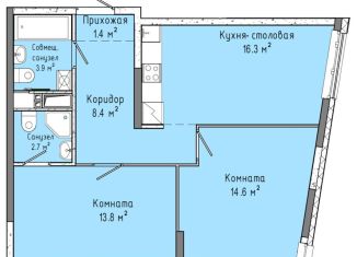 Продаю 2-ком. квартиру, 61.1 м2, Удмуртия, улица Ленина, 91/1