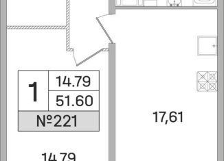 Продается 1-комнатная квартира, 51.6 м2, Королёв, улица Калинина, 11