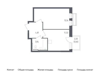 Продажа 1-комнатной квартиры, 35.8 м2, село Лайково