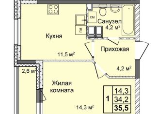 Продается однокомнатная квартира, 35.5 м2, Нижний Новгород, метро Буревестник, улица Коперника, 1А