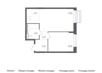Продается 1-комнатная квартира, 40.9 м2, Московская область