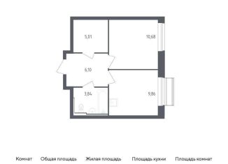 Продам 1-комнатную квартиру, 35.5 м2, село Лайково