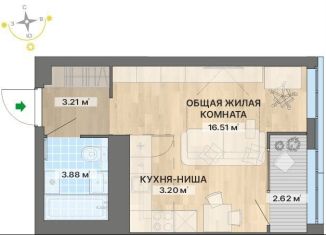 Продам квартиру студию, 29.4 м2, Свердловская область, переулок Ударников, 33