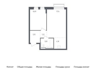 Продается однокомнатная квартира, 41.3 м2, Московская область