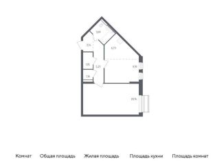Продается 1-комнатная квартира, 51.4 м2, Московская область