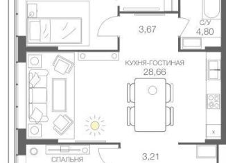 Продается двухкомнатная квартира, 81.9 м2, Москва, станция Шелепиха, Шелепихинское шоссе