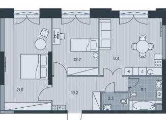 Продажа 3-комнатной квартиры, 68.8 м2, Москва, ЖК Эвер