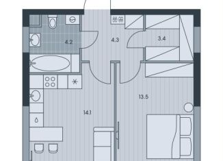 Продажа однокомнатной квартиры, 39.5 м2, Москва, ЖК Эвер