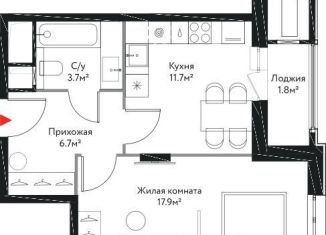 Продается однокомнатная квартира, 41.8 м2, Москва, Краснобогатырская улица, 38к4