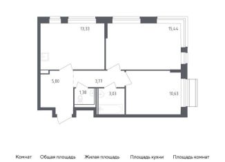 2-ком. квартира на продажу, 53.4 м2, Московская область
