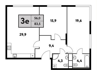 2-комнатная квартира на продажу, 83.5 м2, Москва, Фестивальная улица, 15к25, район Левобережный