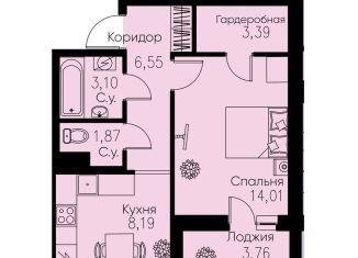 Однокомнатная квартира на продажу, 39 м2, Кудрово, проспект Строителей, 3, ЖК Айди Кудрово