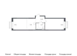 Продажа 1-комнатной квартиры, 44.4 м2, село Лайково