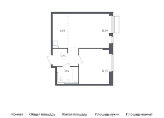 Продажа 1-комнатной квартиры, 43.9 м2, Московская область