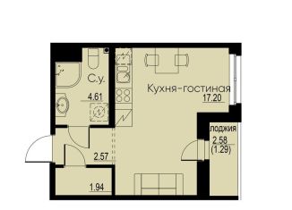 Квартира на продажу студия, 27.6 м2, Ленинградская область