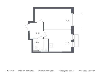 Продаю 1-комнатную квартиру, 35.1 м2, Московская область