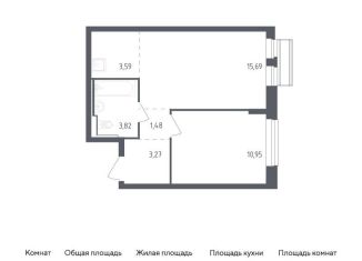 Продается 1-ком. квартира, 38.8 м2, село Лайково