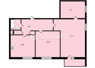 Продажа 3-ком. квартиры, 57 м2, Нижний Новгород, улица Шаляпина, 19А, метро Бурнаковская