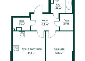 Продается однокомнатная квартира, 45.9 м2, Самара, метро Алабинская