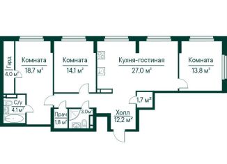 Продам трехкомнатную квартиру, 100.4 м2, Самара, метро Российская