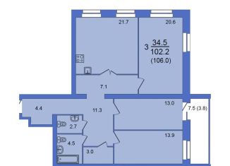 Продаю 4-комнатную квартиру, 106 м2, Вологодская область