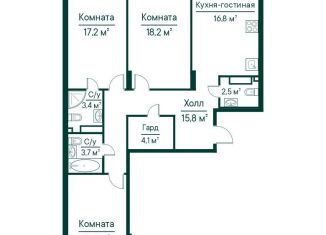 Продается 3-ком. квартира, 97.7 м2, Самара, метро Московская