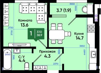 Продажа 1-ком. квартиры, 40 м2, Ростовская область, улица Олимпийское Кольцо, 36к17