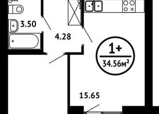 Продаю 1-ком. квартиру, 34.6 м2, Уфа, ЖК Цветы Башкирии