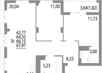 Продаю 3-ком. квартиру, 66.2 м2, Екатеринбург, ЖК Притяжение