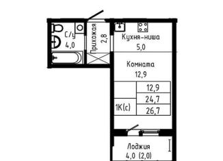 Продам квартиру студию, 26.7 м2, Барнаул, Павловский тракт, 196Ак1, Индустриальный район