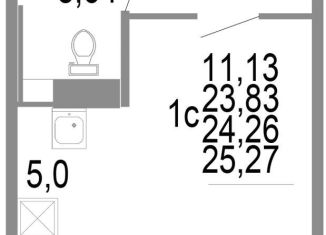 Продается 1-комнатная квартира, 23.8 м2, Челябинск, Советский район