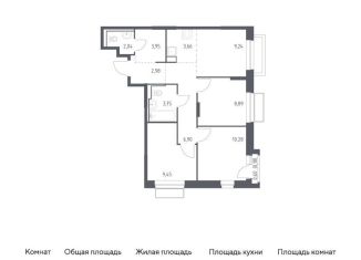 Продажа трехкомнатной квартиры, 61.3 м2, Московская область, жилой комплекс Долина Яузы, 3