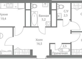 Продам 3-комнатную квартиру, 98.7 м2, Москва, ЖК Стеллар Сити