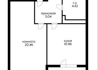 Продам 1-комнатную квартиру, 42 м2, Краснодар, Уральская улица, 100, Уральская улица