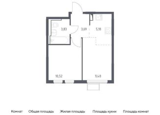 Продам 1-комнатную квартиру, 32.7 м2, село Остафьево, жилой комплекс Остафьево, к15