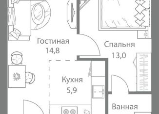 Двухкомнатная квартира на продажу, 45.4 м2, Москва, ЗАО