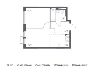 Продажа двухкомнатной квартиры, 34.5 м2, село Остафьево, жилой комплекс Остафьево, к13