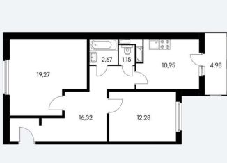 Продажа 2-ком. квартиры, 64.7 м2, рабочий посёлок Боброво, Лесная улица, 26, ЖК Восточное Бутово