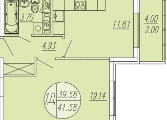 Продажа 1-комнатной квартиры, 41.6 м2, деревня Шолохово
