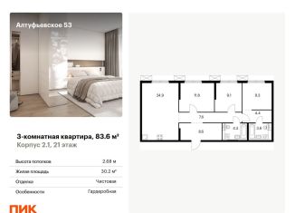 Продается трехкомнатная квартира, 83.6 м2, Москва, Алтуфьевский район