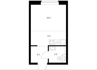 Продам квартиру студию, 21.2 м2, посёлок Коммунарка, улица Александры Монаховой, 85к2, ЖК Бунинские Луга