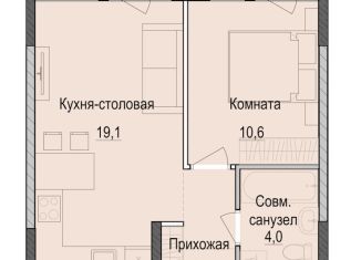 Продажа 1-комнатной квартиры, 37.3 м2, Казань