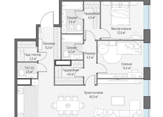 Продажа 2-комнатной квартиры, 103.7 м2, Москва, проспект Генерала Дорохова, 39к2, ЖК Вест Гарден