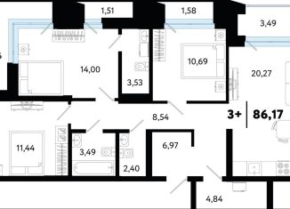 Продажа 3-ком. квартиры, 86.2 м2, Тюменская область