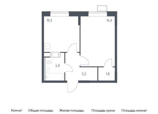 Продажа 1-комнатной квартиры, 35.3 м2, деревня Середнево, жилой комплекс Цветочные Поляны Экопарк, к2