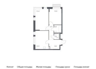 Продажа двухкомнатной квартиры, 53.4 м2, Московская область
